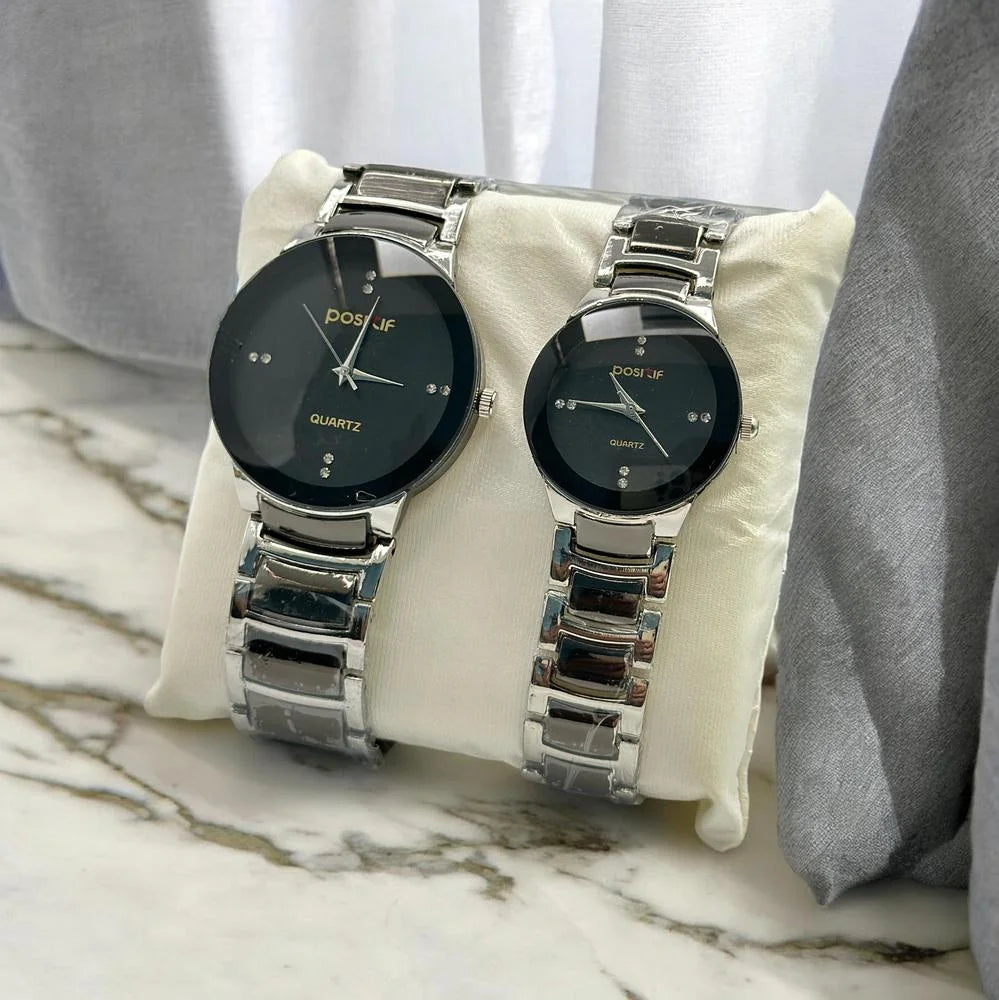Couple Analog Watches Steel 36mm Set