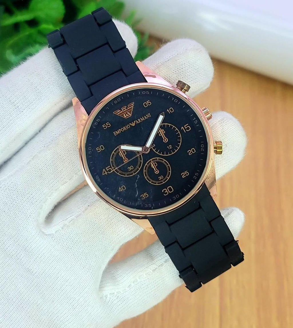 Emporio Armani Chronograph Watch Stainless Steel Black