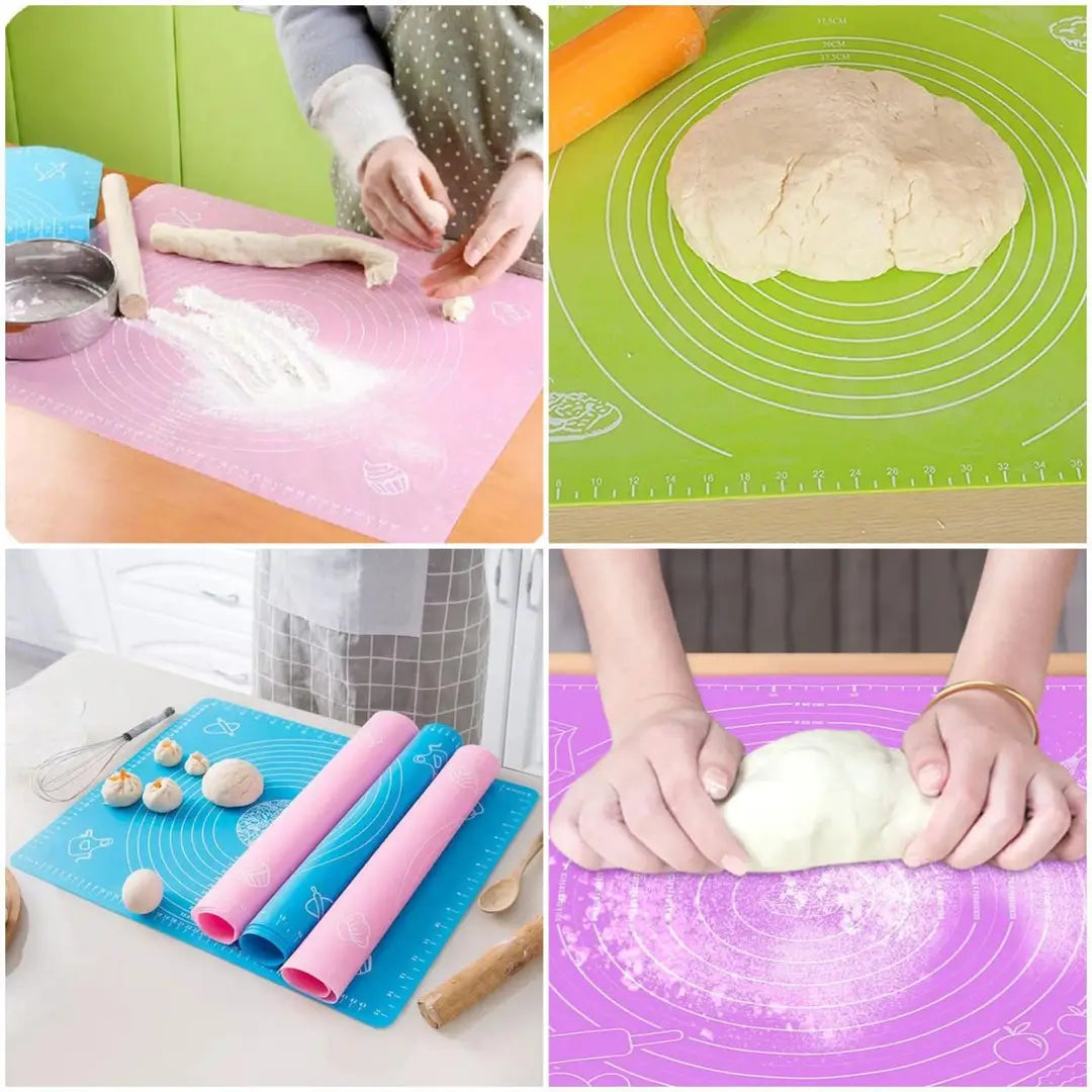 High Quality Large Silicone Roti Mat | Non-Stick Pastry & Fondant Rolling Mat | Reusable Chapati Dough Kneading Sheet | Food Grade Heat Resistant Baking & Rolling Mat