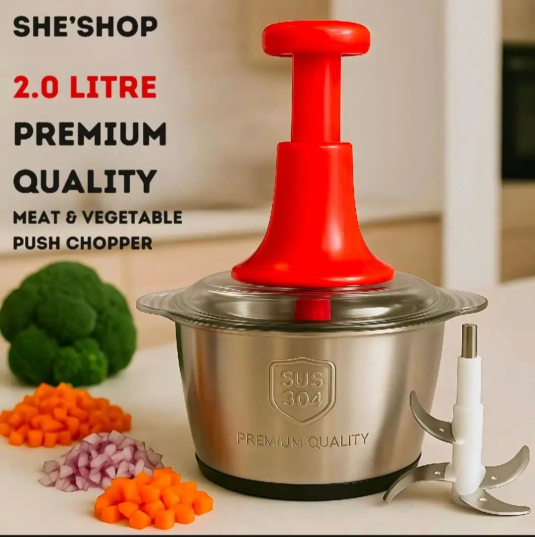 High Quality Stainless Steel Multifunctional 2L Hand Push Choppe