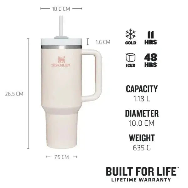 Stanley Tumbler 40oz (1200ml) – Stainless Steel Vacuum Insulated Cup with Straw & Lid | Leakproof Travel Tumbler Mug for Hot & Cold Drinks | Coffee Thermos Water Bottle for Gym, Office, Outdoor & Gifts