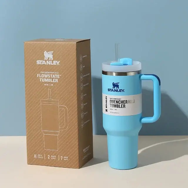 Stanley Tumbler 40oz (1200ml) – Stainless Steel Vacuum Insulated Cup with Straw & Lid | Leakproof Travel Tumbler Mug for Hot & Cold Drinks | Coffee Thermos Water Bottle for Gym, Office, Outdoor & Gifts