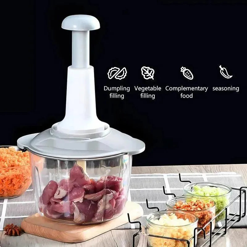 Push Vegetable Cutter Multi-Use Kitchen Essential ABS Multicolor